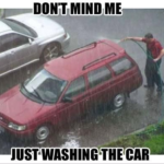 Just washing the car